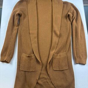 BP Women’s Cardigan XS Yellow Brown Knit Sweater Lightweight Layering